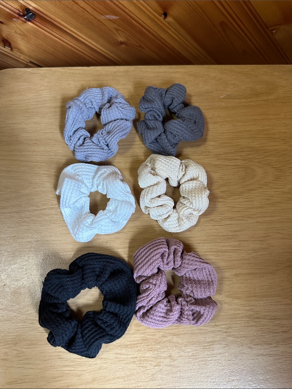 Assorted Soft Waffle Knit Hair Scrunchies